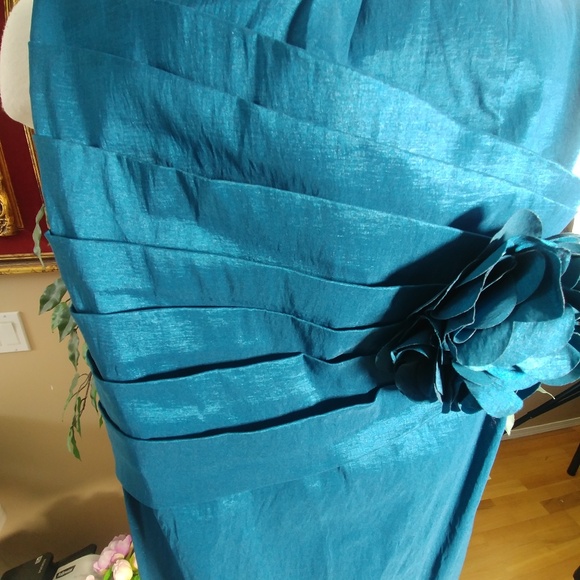 TEAL STRAPLESS DRESS SZ M BY DAISY - Picture 4 of 4